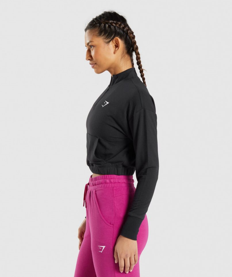 Women's Gymshark Training Pippa Sweatshirts Black | NZ 2AKWLF